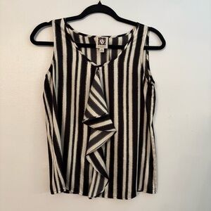 Anne Klein Black and White Striped Blouse